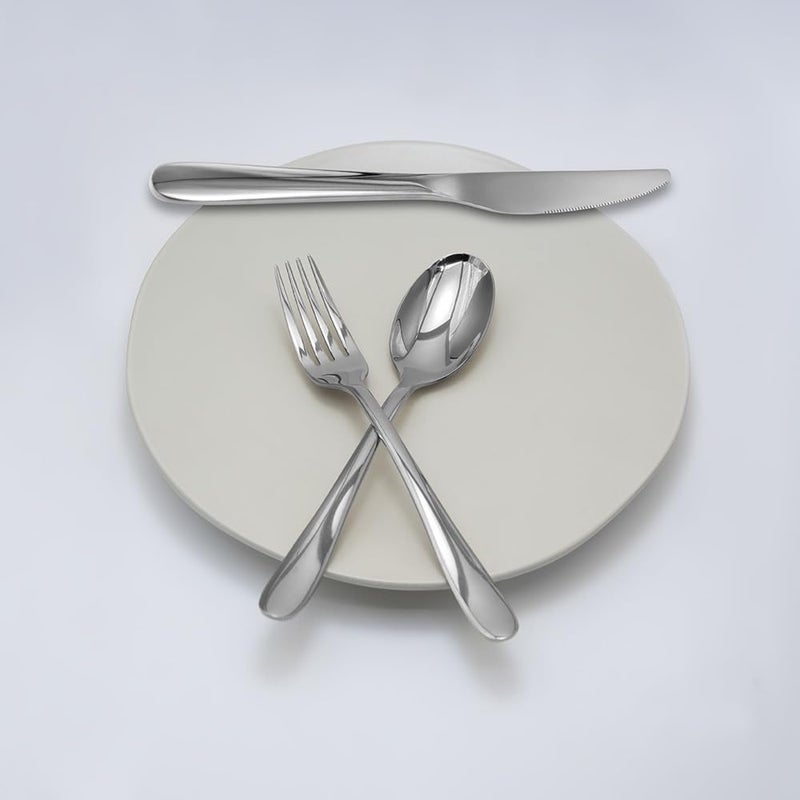 SANTUO Stainless Steel 18PCS Dinner Set combo with 6 Dinner Knives 6 Dinner Forks 6 Dinner SpoonsSilverware Set for Home Kitchen and Restaurant Mirror Polished Dishwasher Safe - Image 3