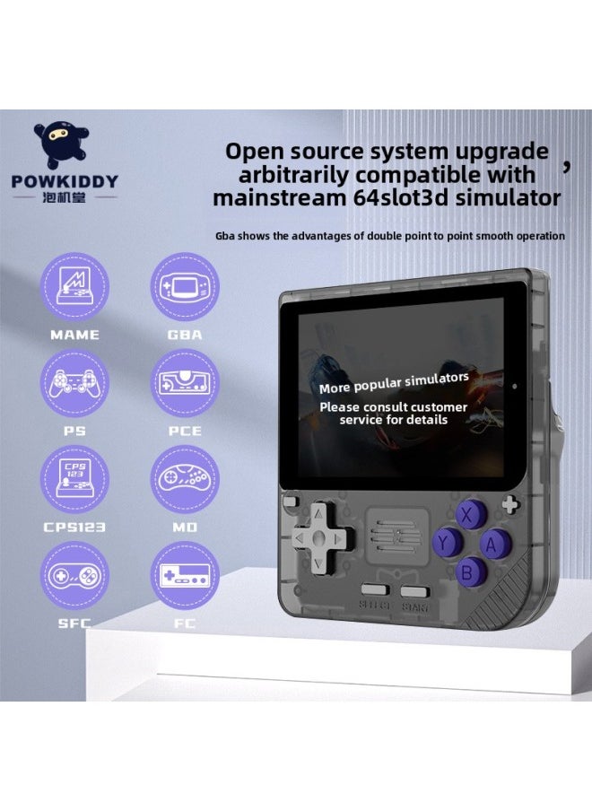 Generic - Powkiddy Bubble Machine Hall V10 Game Machine Palm Open Source GBA HD Vertical Version FC Game Machine Foreign Trade-Product Color:Retro Grey-Model:V10 - Image 1