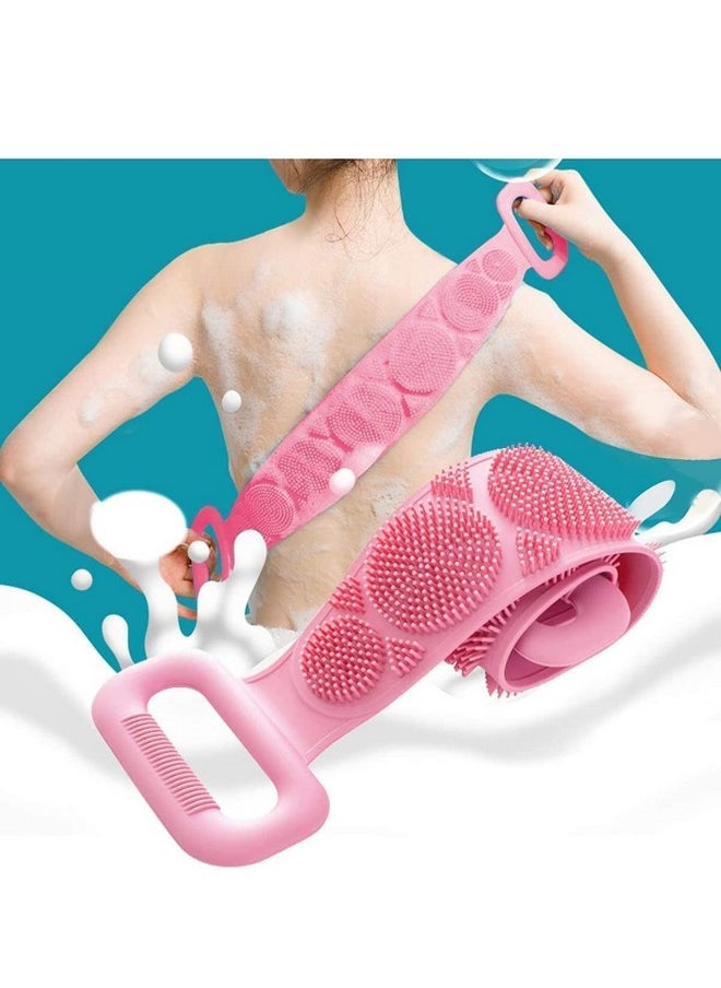 Generic Silicone Body Back Scrubber, Double Side Bathing Brush for Skin Deep Cleaning Massage, Dead Skin Removal Exfoliating Belt for Shower, for Men & Women (Multicolor)  - Image 4