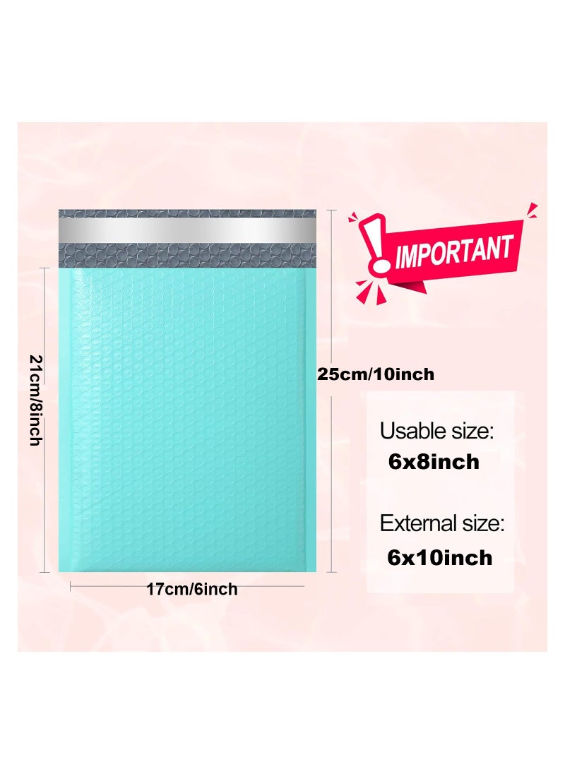 25 Pcs Teal Bubble Mailers 6x10 Inch - Stylish Self-Seal Padded Envelopes for Small Business Shipping, Opaque Matte Poly Mailers in Bulk