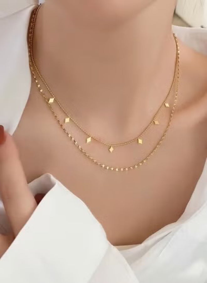 Elegance Trendy & High Quality Stainless Steel Gold Plated Necklace For Women - Image 1