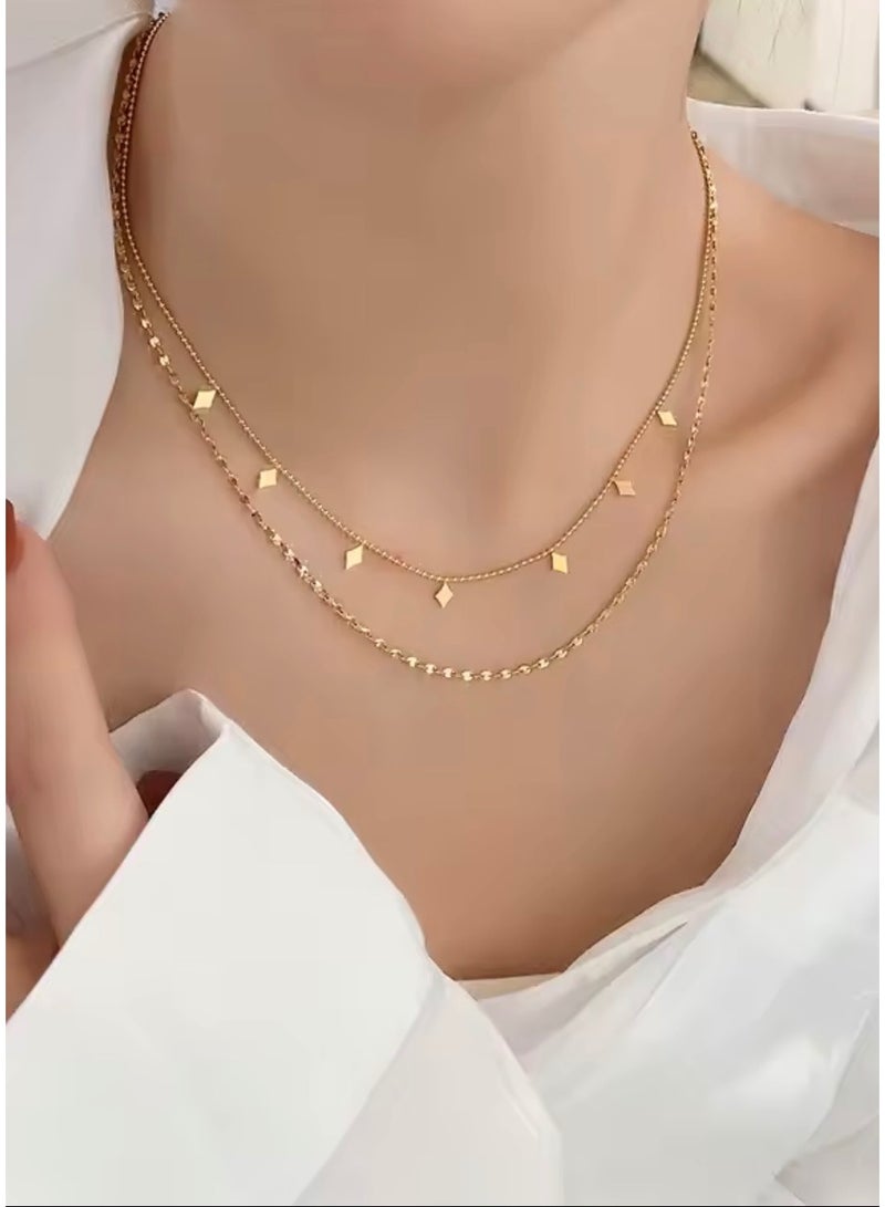 Elegance Trendy & High Quality Stainless Steel Gold Plated Necklace For Women - Image 5