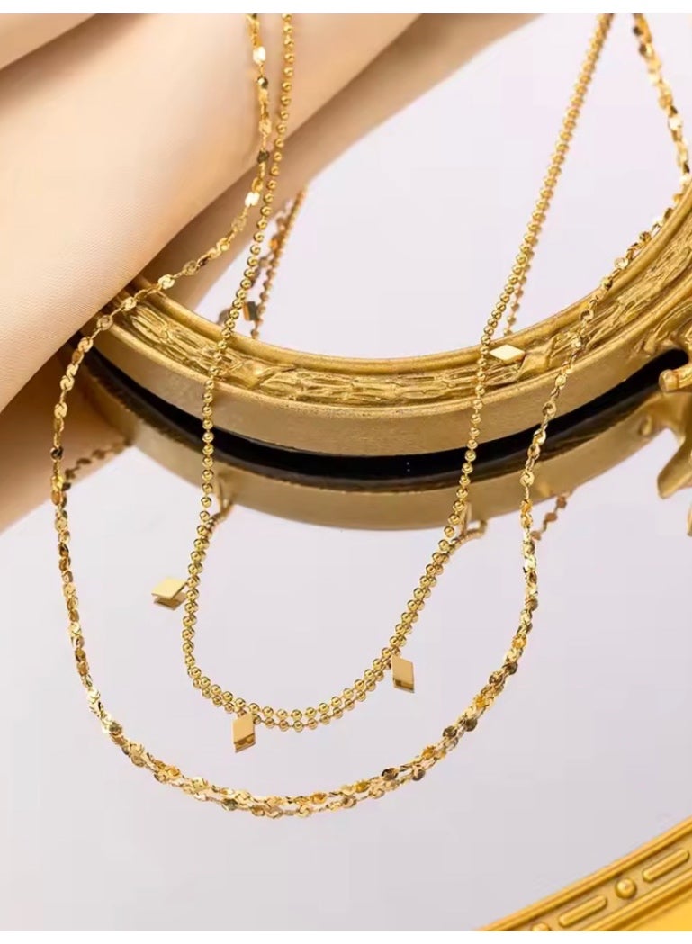 Elegance Trendy & High Quality Stainless Steel Gold Plated Necklace For Women - Image 4