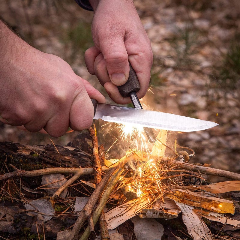 BPSKNIVES Nighthawk Adventurer - Camping Knife - Fixed-Blade Stainless Steel Survival Knife - Black Leather Sheath and Firestarter - Outdoor Full Tang Knives - Bushcraft Knives - Image 2
