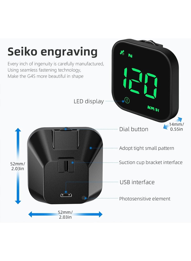 شاشة عرض أمامية للسيارة G4 GPS HUD – عداد سرعة رقمي للزجاج الأمامي مع إنذار السرعة وإضاءة محيطية ملونة، تركيب سهل ومناسب لجميع السيارات - Image 3