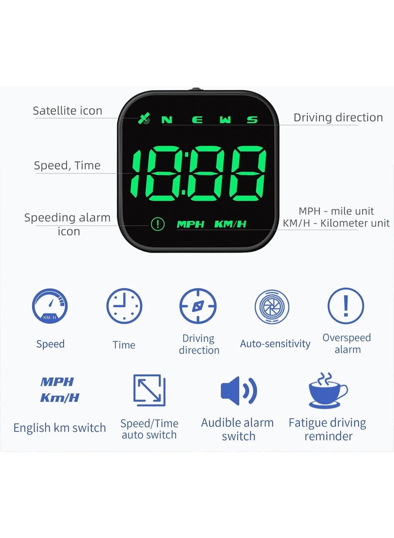 شاشة عرض أمامية للسيارة G4 GPS HUD – عداد سرعة رقمي للزجاج الأمامي مع إنذار السرعة وإضاءة محيطية ملونة، تركيب سهل ومناسب لجميع السيارات - Image 2