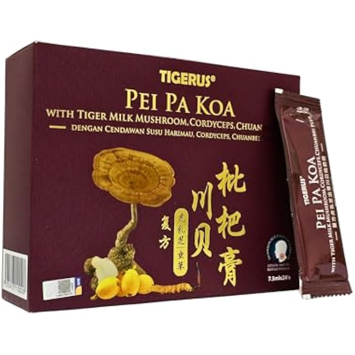 TIGERUS Pei Pa Koa 7.5ml X 24 Sachets with Tiger Milk Mushroom & CORDYCEPS - Image 1