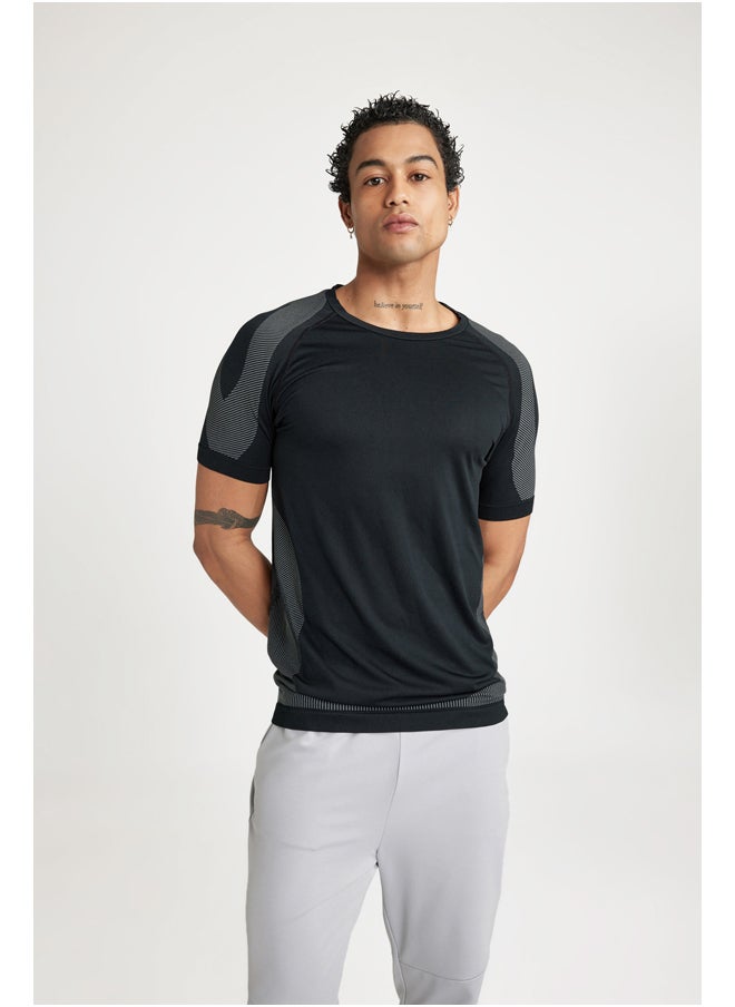 DeFacto - Man Slim Fit Crew Neck Short Sleeve Knitted T-Shirt - Image 1