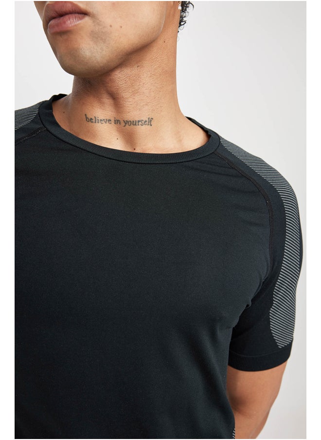 DeFacto - Man Slim Fit Crew Neck Short Sleeve Knitted T-Shirt - Image 1