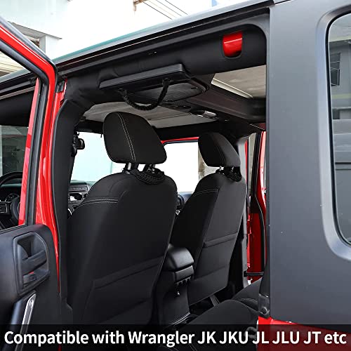 Sidaqi 4 x Paracord Grab Handles Compatible with Wrangler JK JKU JL JLU JT Accessories Universal Roll Bar Grab Handles Replacement for Wrangler Grip Handle (Black) - Image 2