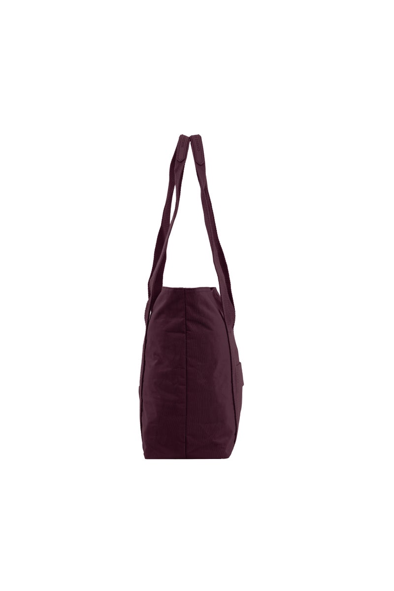 CAPRICE COLLECTION Versatile Large Shoulder Bag – Water-Resistant Nylon Handbag with Front Pocket, Luggage Strap, Multi Compartments, & Shoulder Strap – Lightweight Daily & Travel Bag, Burgundy  - Image 4