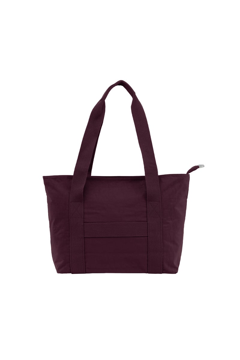 CAPRICE COLLECTION Versatile Large Shoulder Bag – Water-Resistant Nylon Handbag with Front Pocket, Luggage Strap, Multi Compartments, & Shoulder Strap – Lightweight Daily & Travel Bag, Burgundy  - Image 5