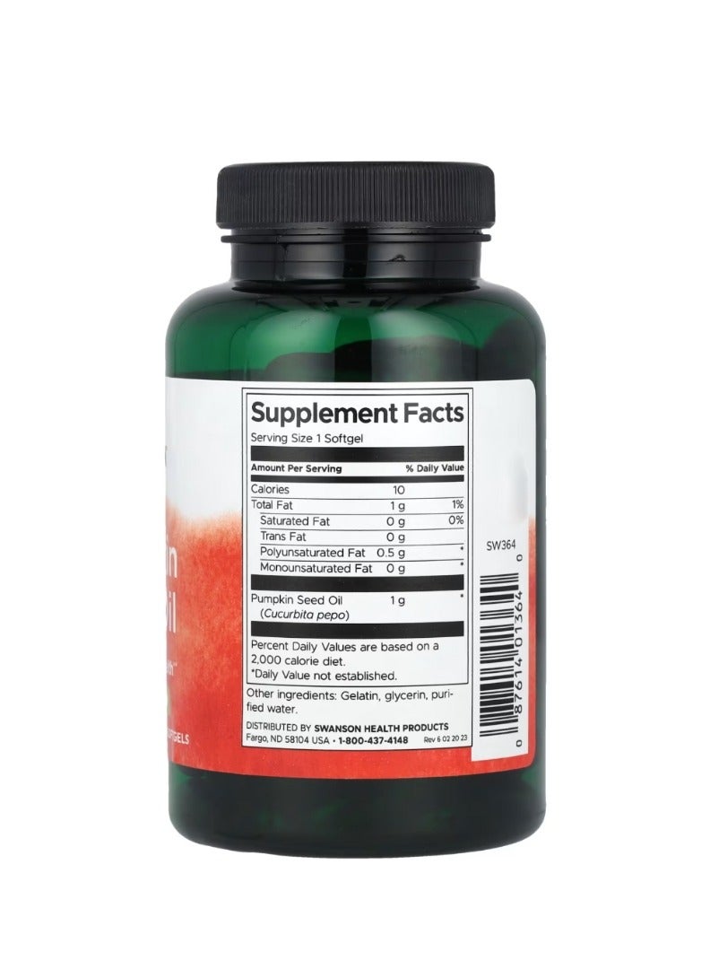 SWANSON Pumpkin Seed Oil 1000 mg 100 Softgels - Image 2
