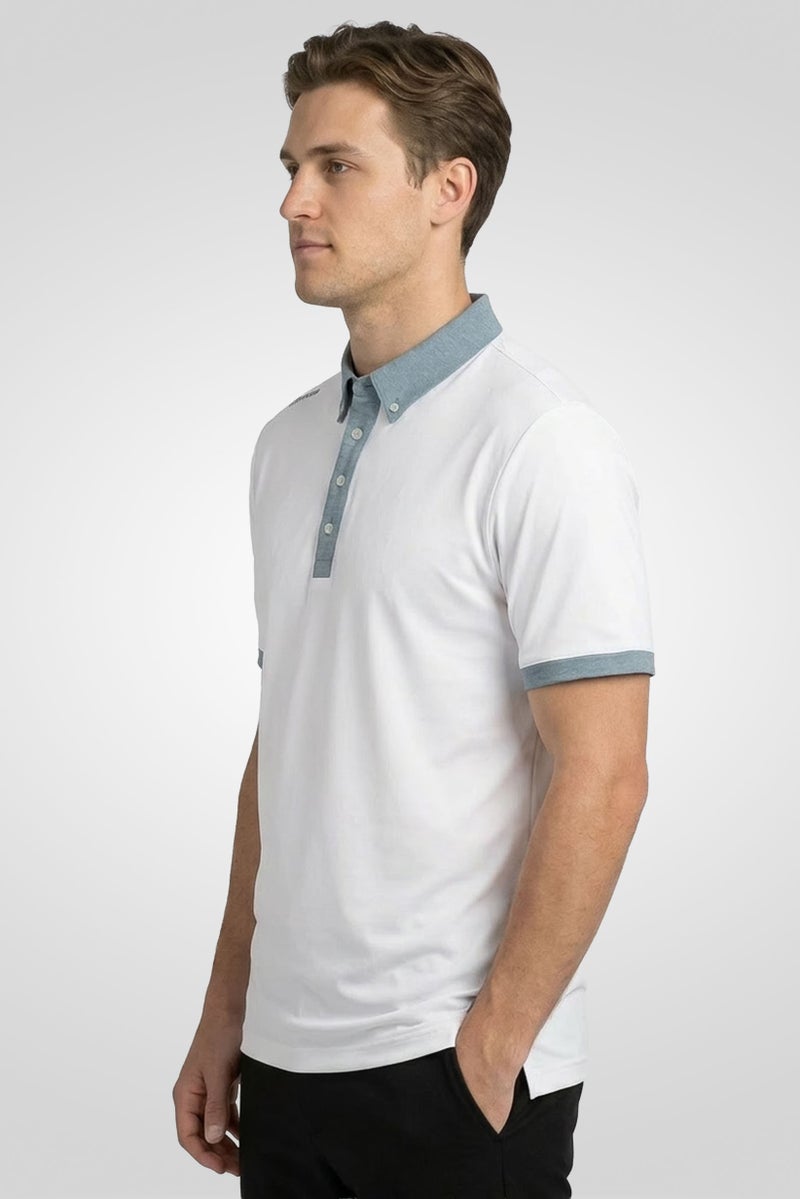 Ping Men Sportswear Fit Short Sleeve Outdoor Polo Shirt, White - Image 3