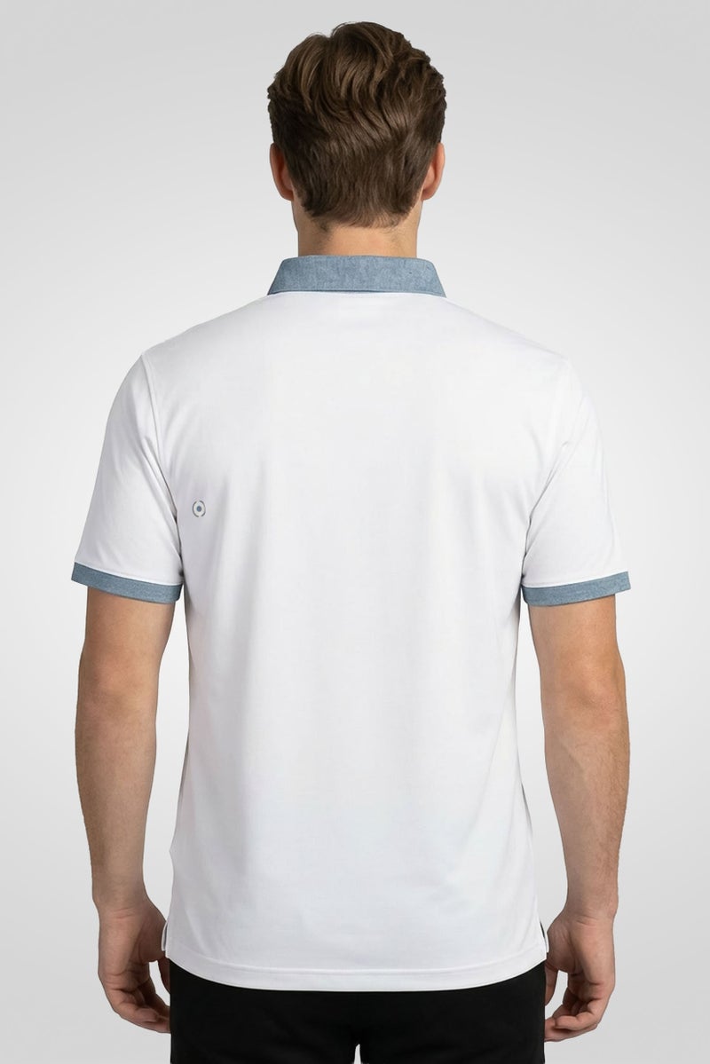 Ping Men Sportswear Fit Short Sleeve Outdoor Polo Shirt, White - Image 4