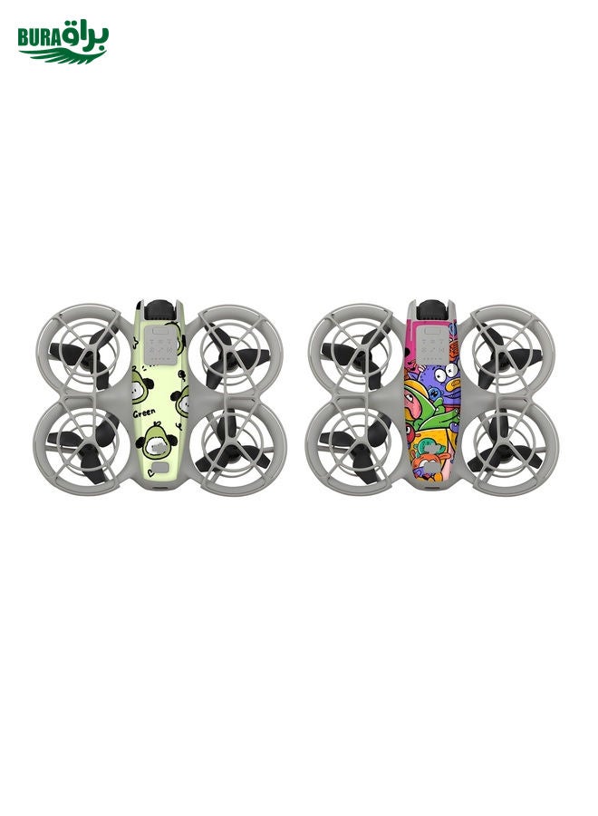 BURAQ For DJI Neo 2pcs Combo Drone Body Protective Stickers(Green Puppy + Monster Party) - Image 1