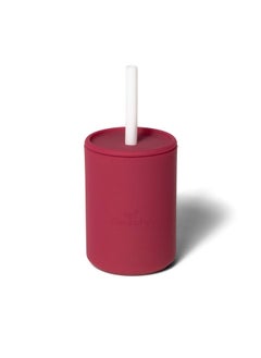 Avanchy Sippy Cups Straw Cup With Lid For Training Baby 6+ Months To Toddler 1 Year Old. 5 Oz Silicone Infant Water Cup. Magenta  - Image 1