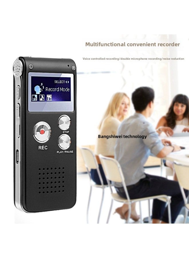Export Recorder Portable Digital Audio Recorder High-fidelity Recording Long Standby MP3 Player-Color:Silver-Capacity:8GB - Image 2