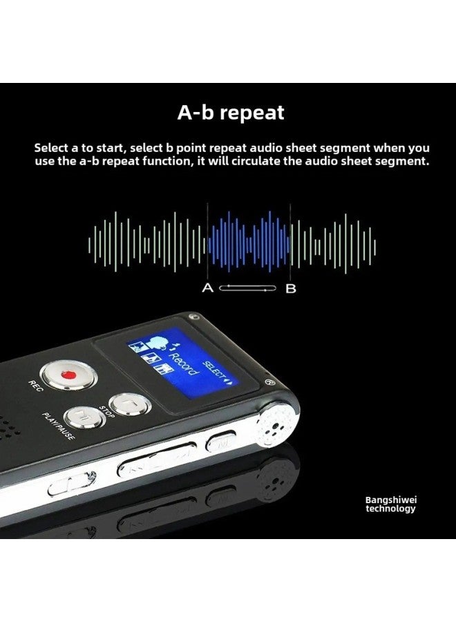Export Recorder Portable Digital Audio Recorder High-fidelity Recording Long Standby MP3 Player-Color:Silver-Capacity:8GB - Image 5