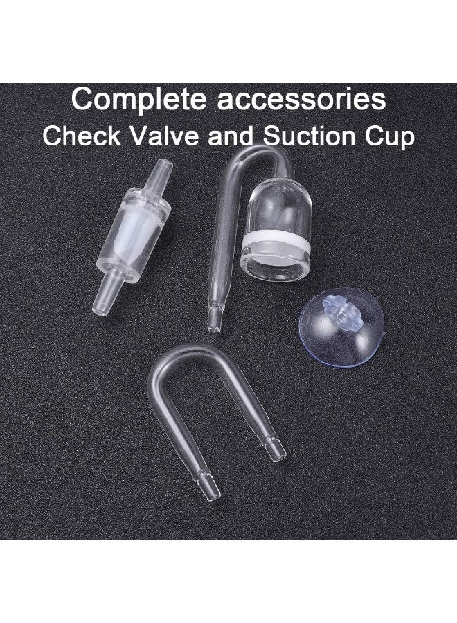 يلا جوي زجاج ثاني أكسيد الكربون، مفاعل ثنائي أكسيد الكربون، أنبوب شكل U، ثاني أكسيد الكربون المنشط مع صمام فحص وكأسي شفط، حجر هوائي، ناشر ملحقات مضخة الهواء للصهريج المائي المزروع - Image 3