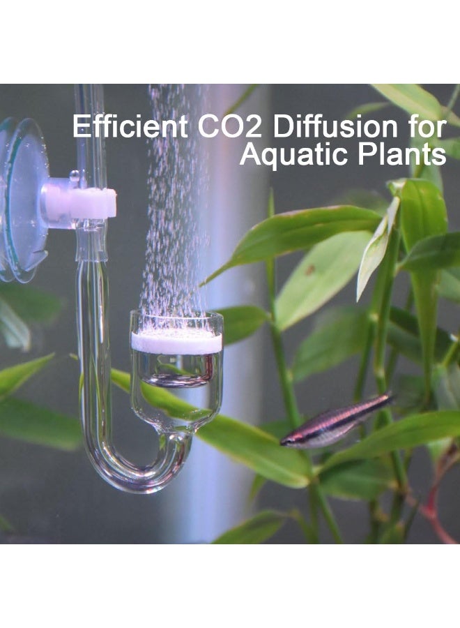 يلا جوي زجاج ثاني أكسيد الكربون، مفاعل ثنائي أكسيد الكربون، أنبوب شكل U، ثاني أكسيد الكربون المنشط مع صمام فحص وكأسي شفط، حجر هوائي، ناشر ملحقات مضخة الهواء للصهريج المائي المزروع - Image 2