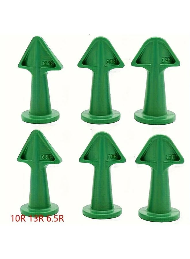 Green 6pcs Multifunctional Silicone Caulking Tool Sealant Nozzle Pulp Scraper Spatula - Image 1
