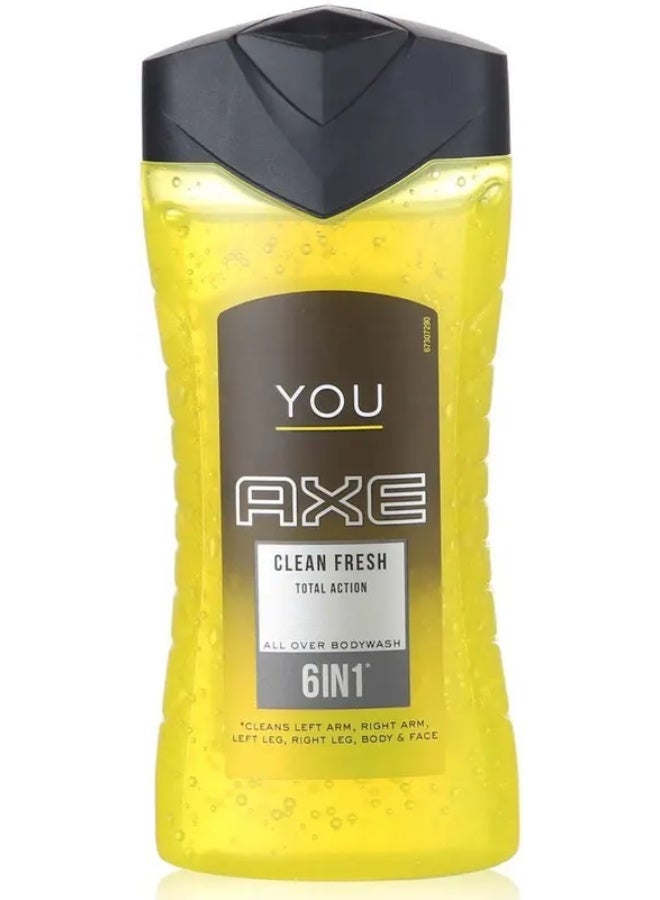 أكس جل استحمام أكس كلين فريش متعدد الاستخدام 6 في 1 (توتال أكشن) 250 مل - Image 1