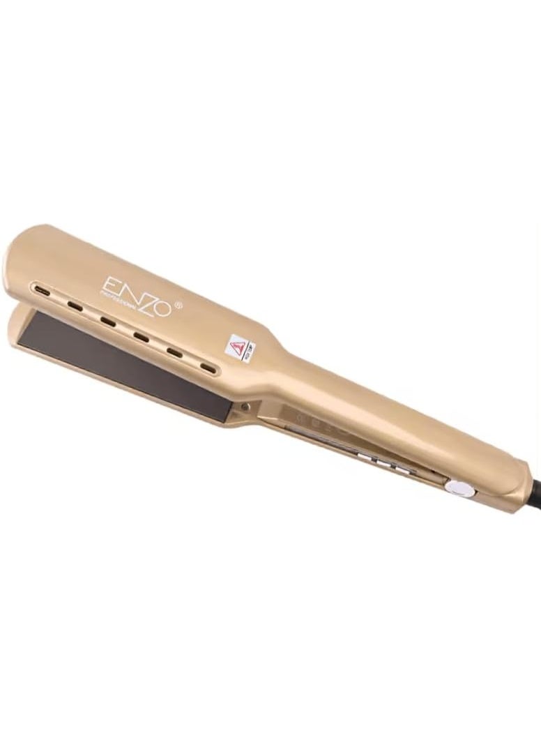 ENZO Professional مكواة شعر إنزو EN-3337 الاحترافية - ألواح سيراميك متقدمة، إعدادات درجة حرارة قابلة للتعديل، تسخين سريع، وتصميم مريح - مثالية لشعر ناعم، سلس، وخالي من التجاعيد - النسخة الدولية - Image 1