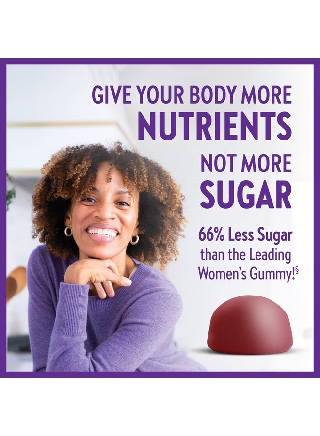 New Chapter فيتامينات متعددة للنساء على شكل حلوى - 66% سكر أقل، فيتامينات حلوى للنساء مع فيتامين C و D3 والزنك، غير معدلة وراثيًا، خالية من الغلوتين، بنكهة التوت والحمضيات، 75 حبة - Image 4
