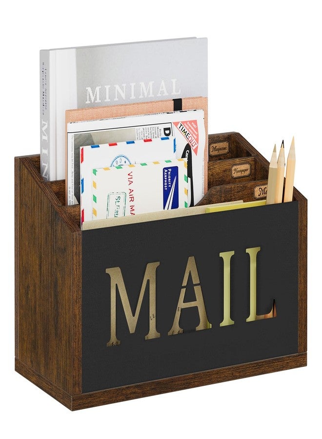 YINMIT Mail Organizer Countertop, Mail Holder with 3 Compartments, Mail Holder Sorter for Desk, Mail Organizer Wall Mounted, Countertop Desk Office Accessories Organizer for File Paper Folder - Image 1