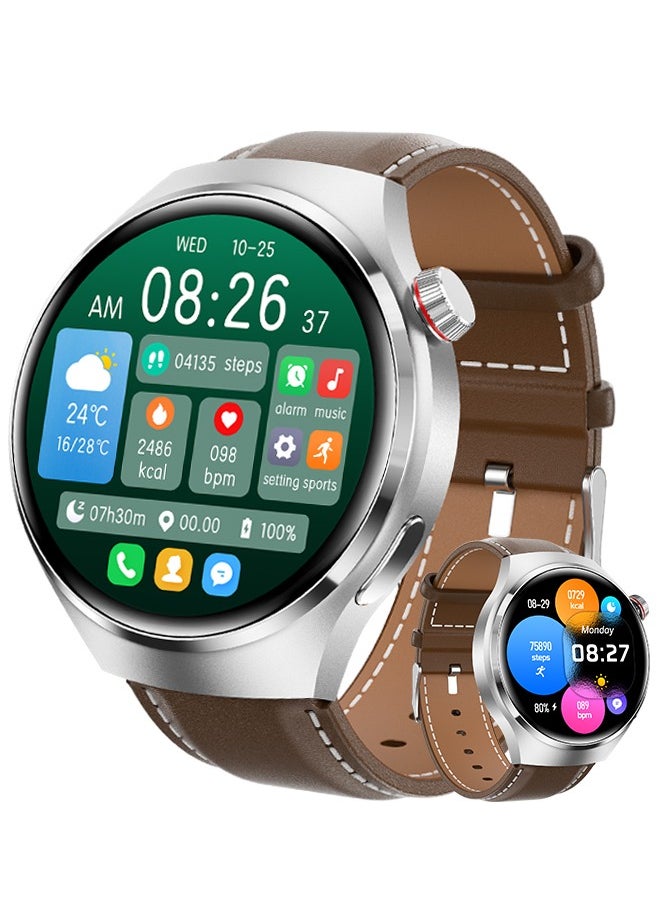 RollsTimi  Men's Smartwatch 1.6" HD Screen Fitness Tracker Smartwatches for Men Health Monitor Waterproof Smart Watches, Compatible with Android iPhone,Silver 