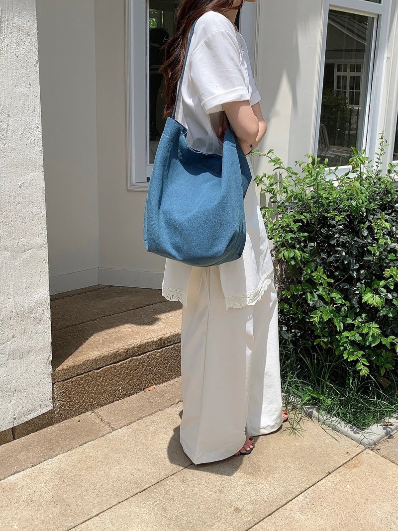 Multi Fruit Women'S Bag Korean Style Retro Simple Shoulder Canvas Bag Women'S Beach Holiday Striped Tote Bag - Image 2