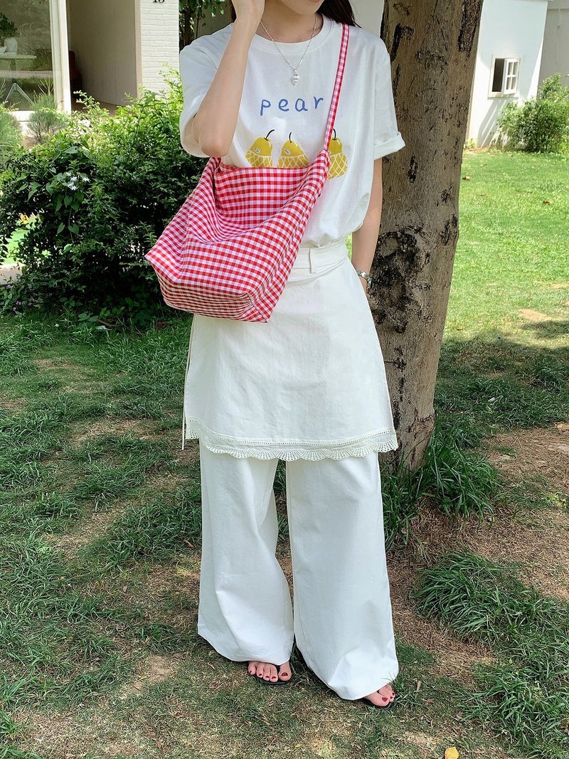 Multi Fruit Women'S Bag Korean Style Retro Simple Shoulder Canvas Bag Women'S Beach Holiday Striped Tote Bag - Image 4