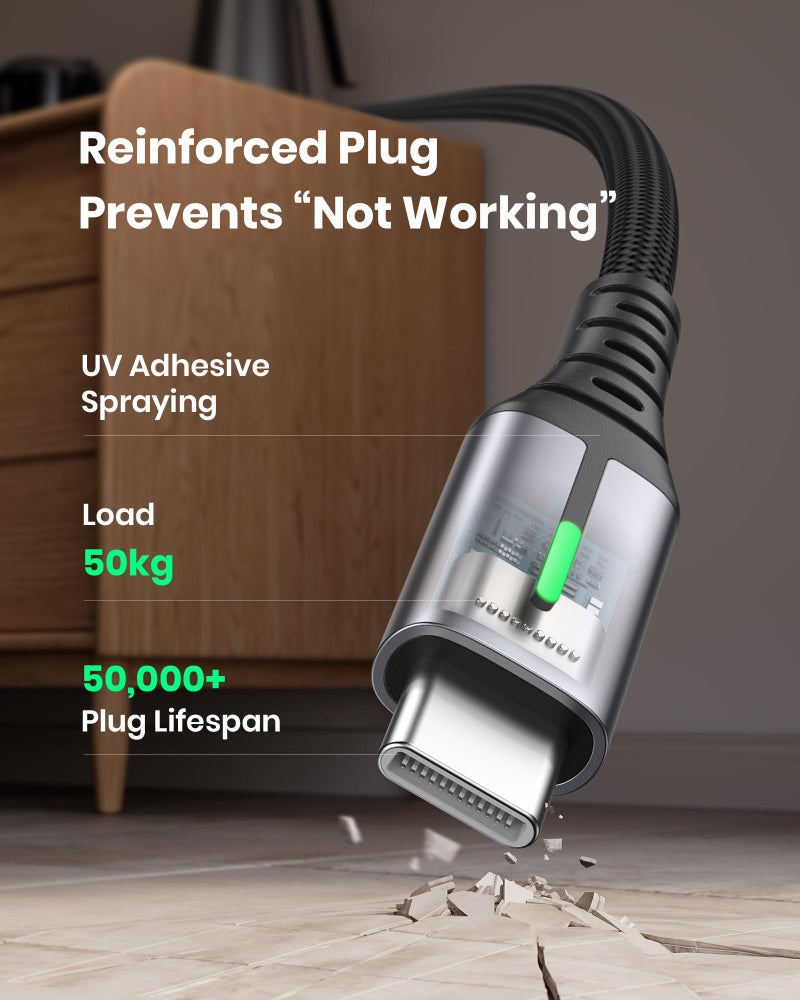 INIU USB to C Cable Fast Charging, [5 Packs, 1.6FT+3.3FT*2+6.6FT*2] 3.1A Type C Cords, Nylon USB-C Phone Charger Cables for iPhone 16 15 Samsung Galaxy S21 S20 S10 A14 Note 10 LG Pixel 9 8 etc - Image 5