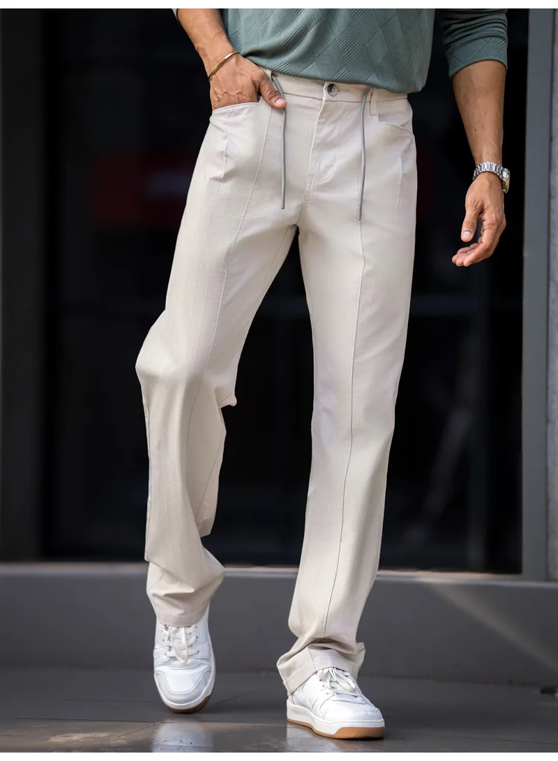 مانياك بنطلون رياضي رجالي مانياك بيج قطن سادة