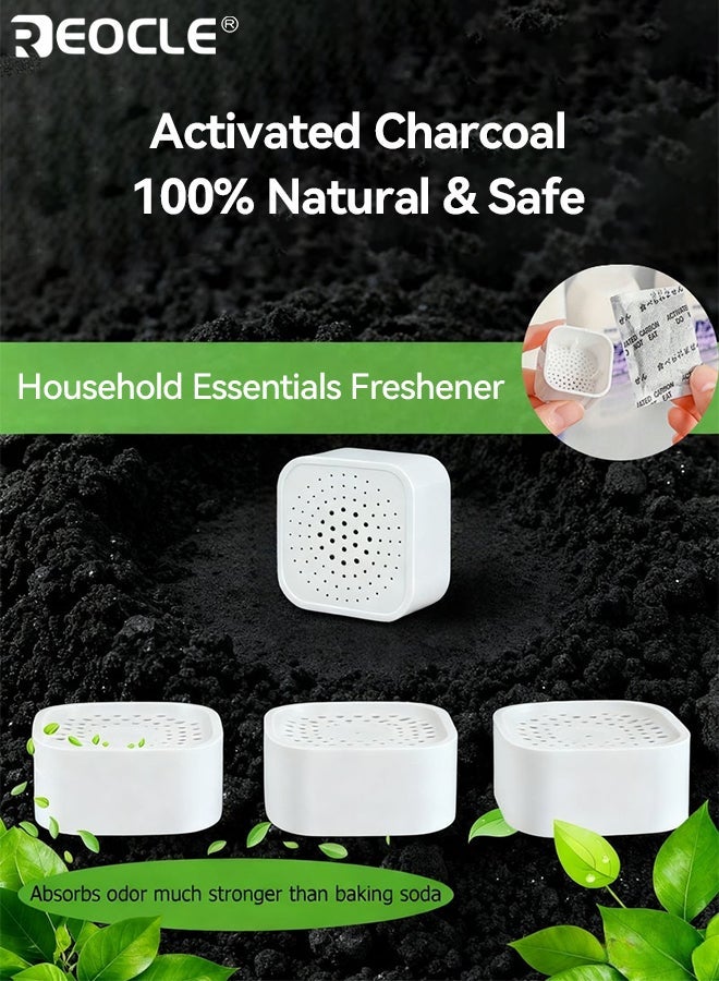 REOCLE 6pcs Activated Carbon Deodorizer for Fridge Closet Drawers Odor Eliminating Freshening Boxes Long Lasting Freshness Space Saving Effective Filtration Air Purifier Household Essentials Freshener - Image 4
