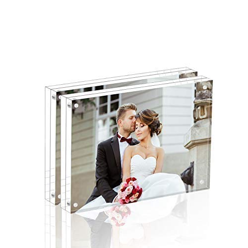 Magicool Premium Acrylic Photo Frame Magnet Photo Frame Double Sied Thick Desktop Frames 35x5 2 pack
