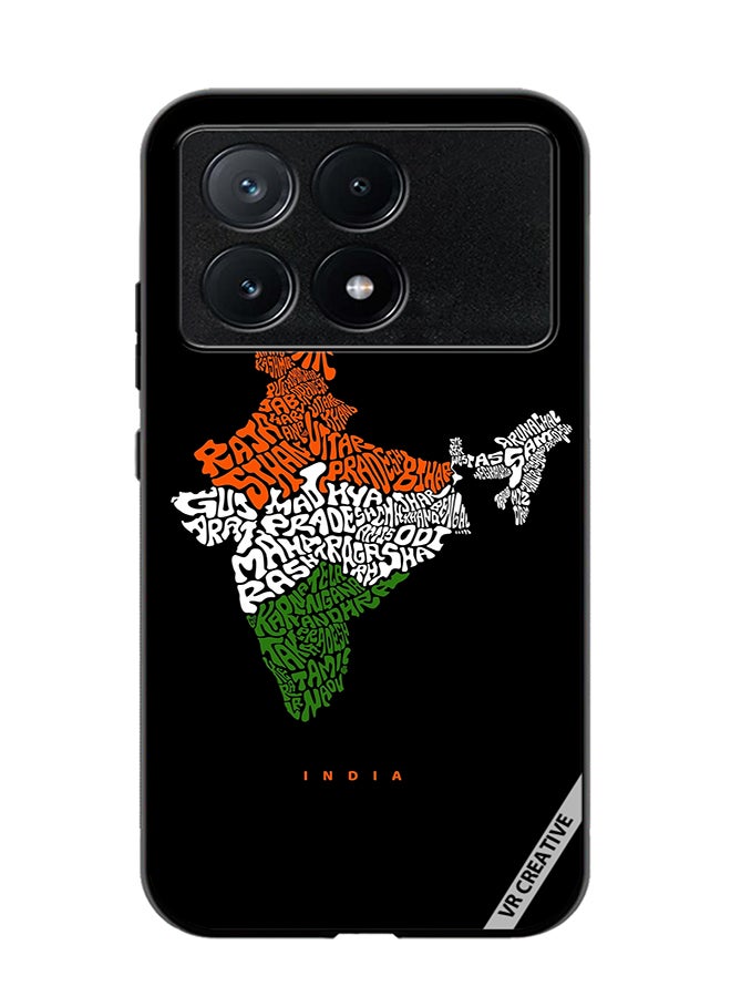 VR CREATIVE Protective Case Cover For Xiaomi Poco X6 Pro India Map With All Indian States Name Design Multicolour - Image 1