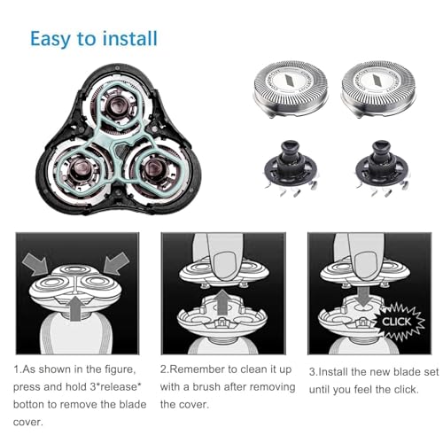 Tomorrow will be better RQ11 Replacement Shaver Heads Compatible with Philips Norelco Sensotouch Replacement heads for Sensotouch 2D Electric Shaver(1100 Series),1150x, 1160x, 1170x 1180x,RQ11 Replacement Blades (1 Head) - Image 3