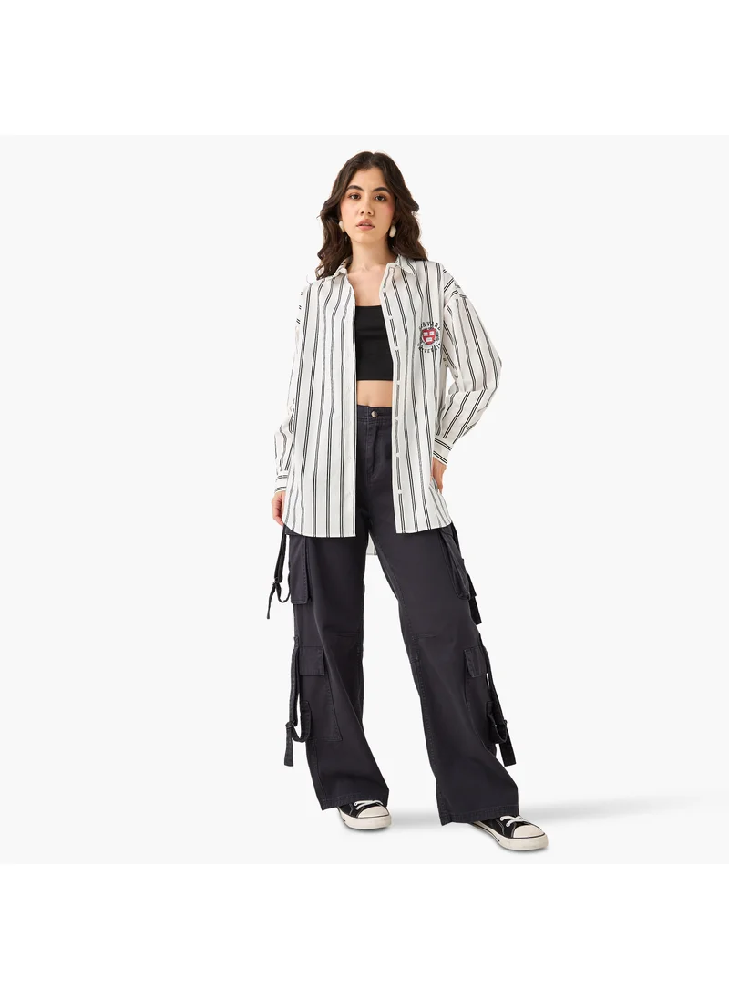 اس بي كاركترز Varsity Print Shirt with Long Sleeves