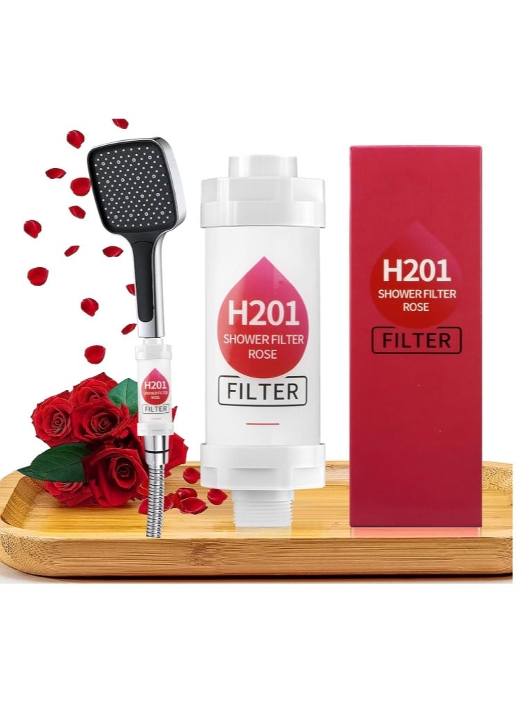 OASIS-TH Shower Soaker, Vitamin C Shower Head Filter, Hard Water Softener, Chlorine and Fluoride Shower Filter, Water Purification Filter Shower Head with Beads, Healthy Skin, Easy Install (Rose)  - Image 1