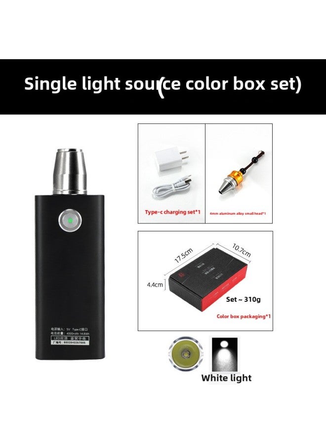 Jade Identification Flashlight Shines Stone Special Strong Light Jade Jewelry Jade Stone Literature Play Antique Detection Lamp-Product Specifications:Black Laser-free/white Light Color Box Set  - Image 1