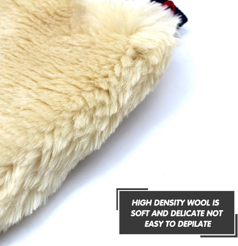 FOCCTS Wet/Dry Car Wash Mitt, Wool Auto Detailing Mitt, Quickly & Gently Cleans Delicate Finishes Without Swirls(23cm x 15cm) - Image 3