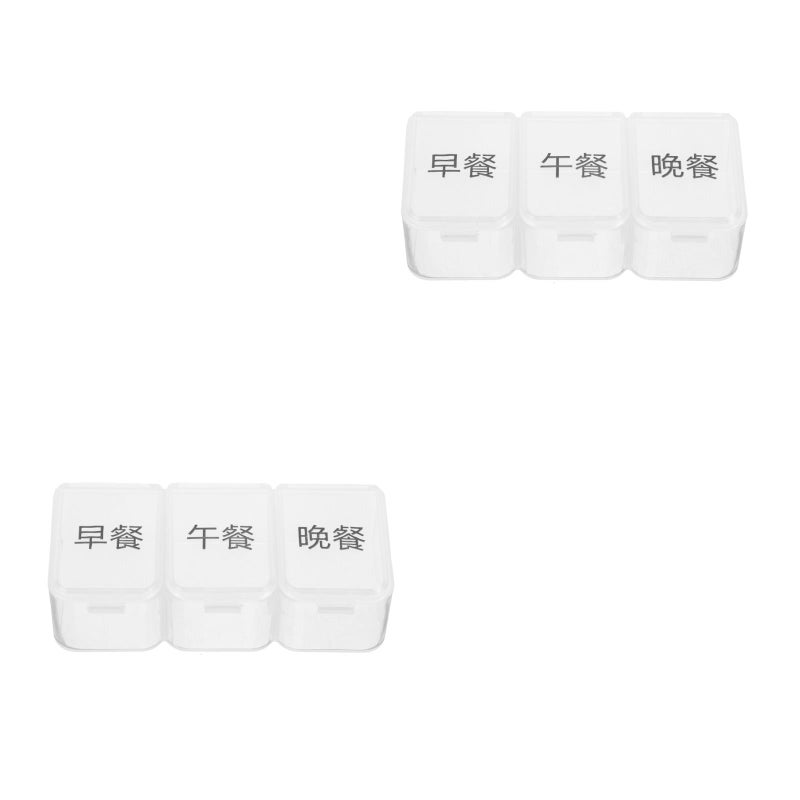 2pcs Multi-grid Organizer Portable Weekly Container Compartments Case for Travel - Image 1