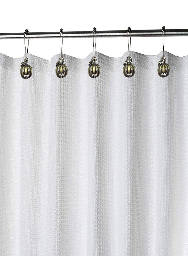 ZILucky Set of 12 Halloween Smiling Pumpkins Shower Curtain Hooks Ring Stainless Steel Rustproof Bathroom Kids Room Fashion Home Decor (Bronze) - Image 2