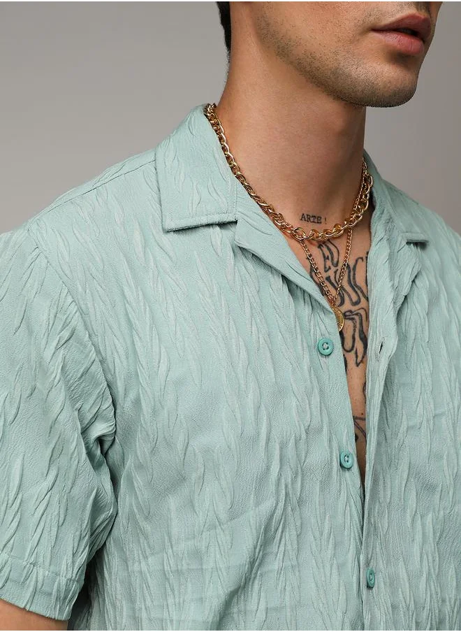 كامبوس سوترا Cable Textured Casual Shirt by Styli