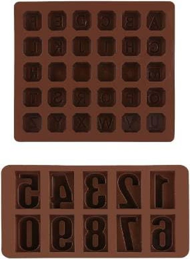FEDDE Silicone Chocolate Mould Alphabet and Numeric Chocolates Candy Mold Ice Cube Tray Combo - Image 2