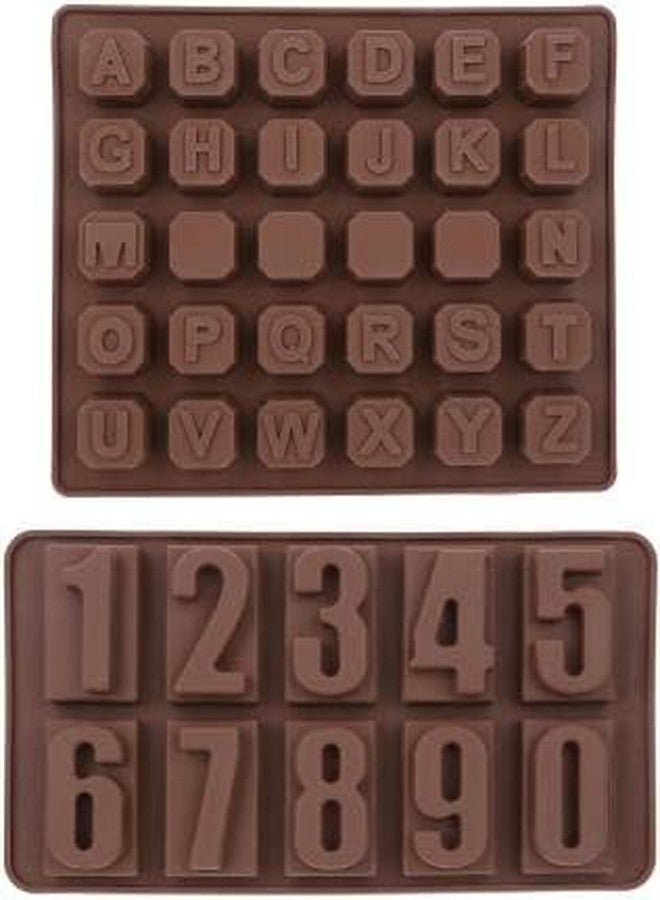 FEDDE Silicone Chocolate Mould Alphabet and Numeric Chocolates Candy Mold Ice Cube Tray Combo - Image 5