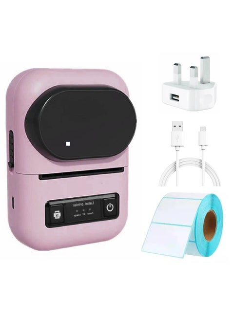 Inkless Label Maker Machine Portable Printer Label Maker Portable Bluetooth Thermal Label Printer For Barcode Name Address Compatible With Android iOS And Windows System With 1 Label Roll And Charger