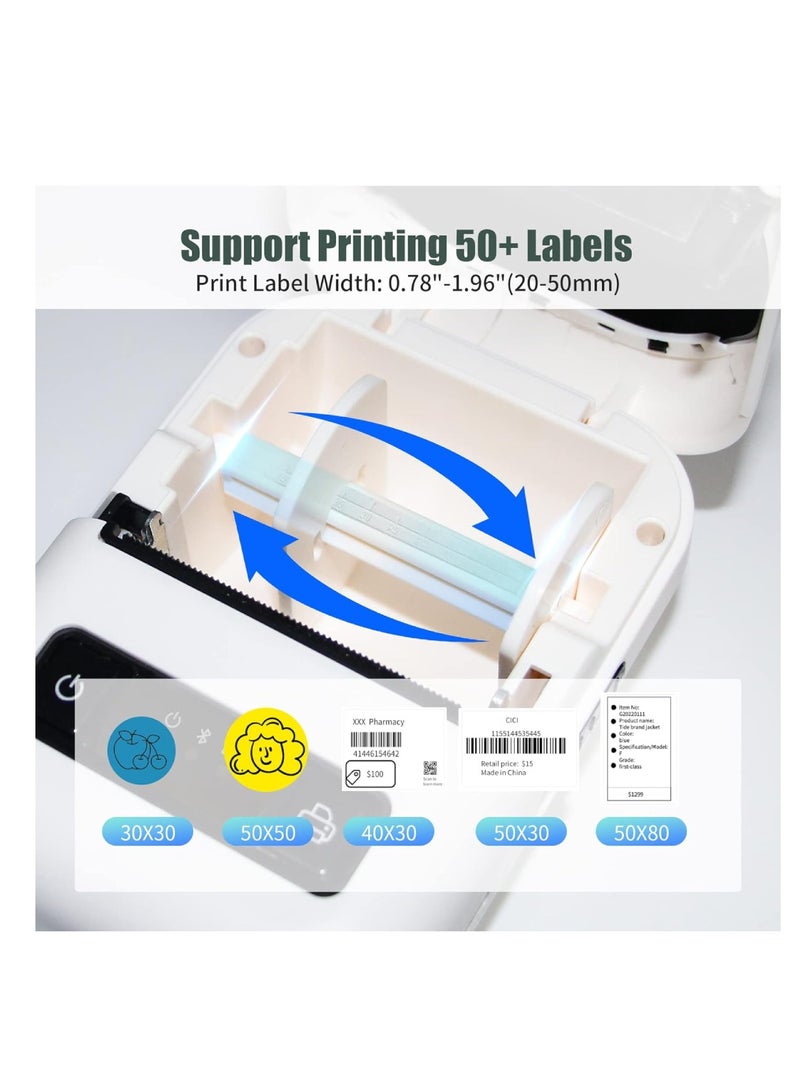 DIGI CORE Inkless Label Maker Machine Portable Printer Label Maker Portable Bluetooth Thermal Label Printer For Barcode Name Address Compatible With Android iOS And Windows System With 1 Label Roll And Charger  - Image 3
